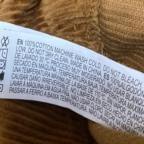 Forever 21 Brown Tan Corduroy Button Down Zip High Rise Mini Skort Skirt Size S - Picture 5 of 5